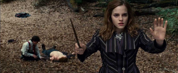 Hermione et sa baguette magique