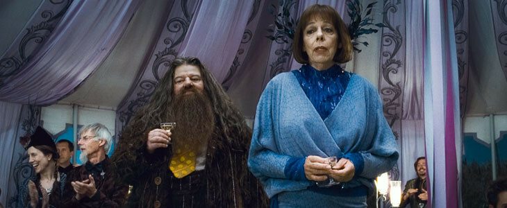 Hagrid et la directrice de Beauxbâtons
