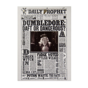 Carte de voeux lenticulaire Gazette du Sorcier Albus Dumbledore - idiot ou dangereux ?