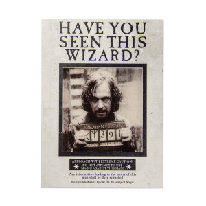 Carte de voeux lenticulaire Gazette du Sorcier Sirius Black - Avez-vous vu ce sorcier ?